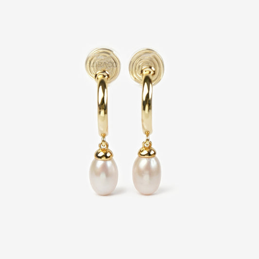 Genuine Pearl Dangle Clip On Earrings, Minimalist Dangle Pearls Earrings, Dangle Hoop Pearls Earrings, Freshwater Pearl Non Pierced Earrings