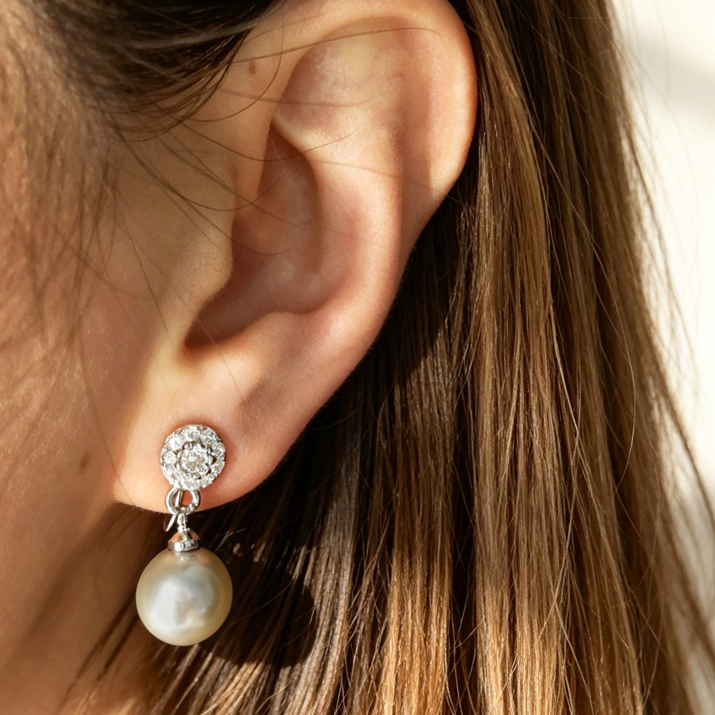 Grey or White Pearls Dangle Clip On Earrings