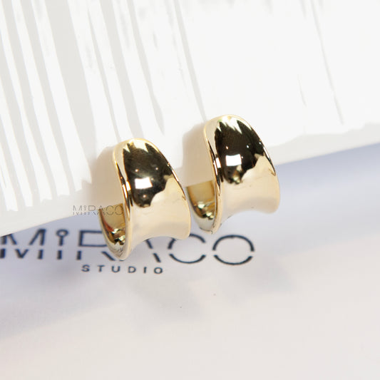 Chunky Gold Clip-On Hoop Earrings