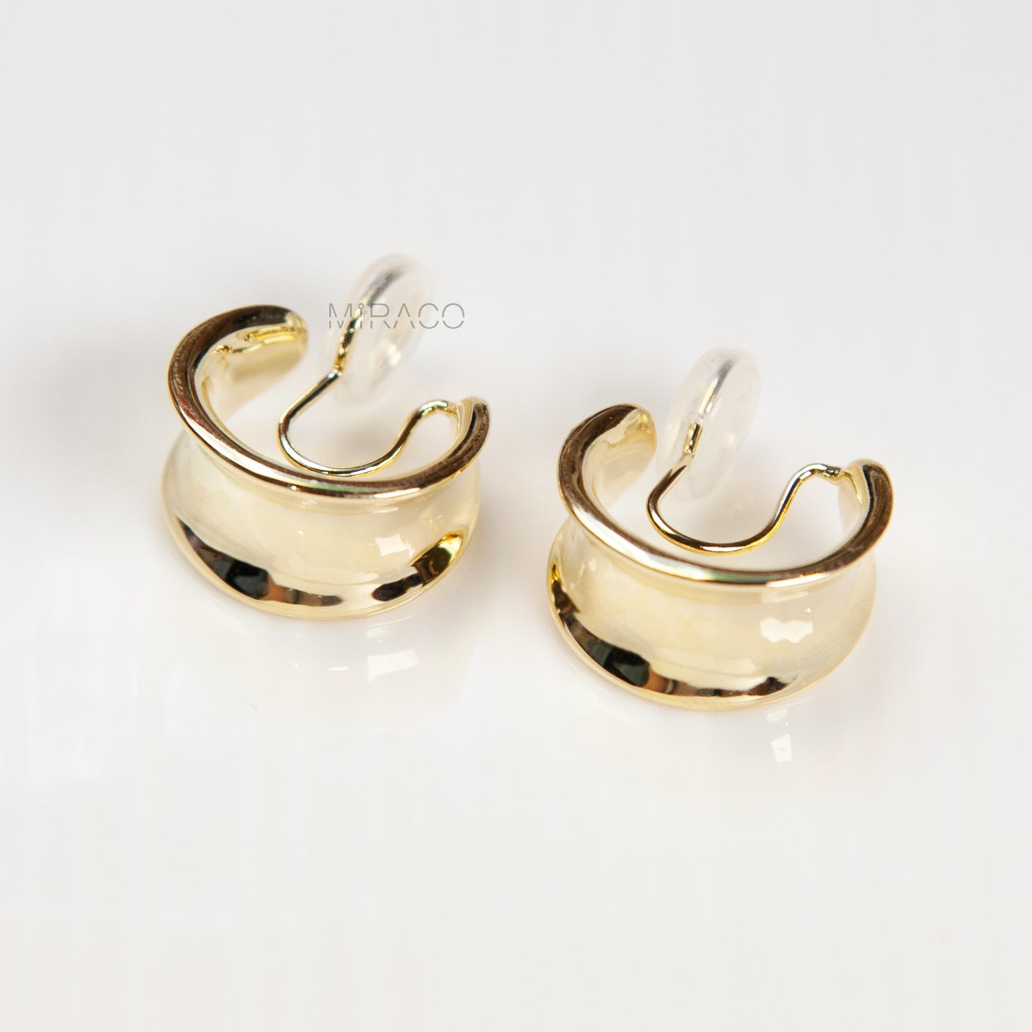 Chunky Gold Clip-On Hoop Earrings