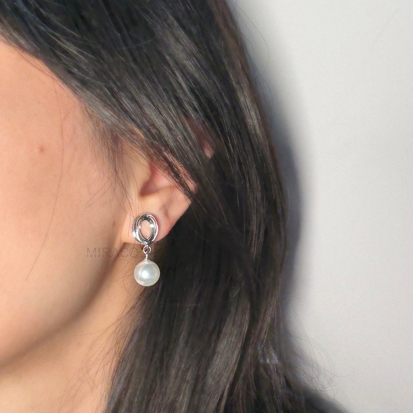 Silver Clip-On Earrings with Faux Pearl Drop – Coil Back, Non-Pierced