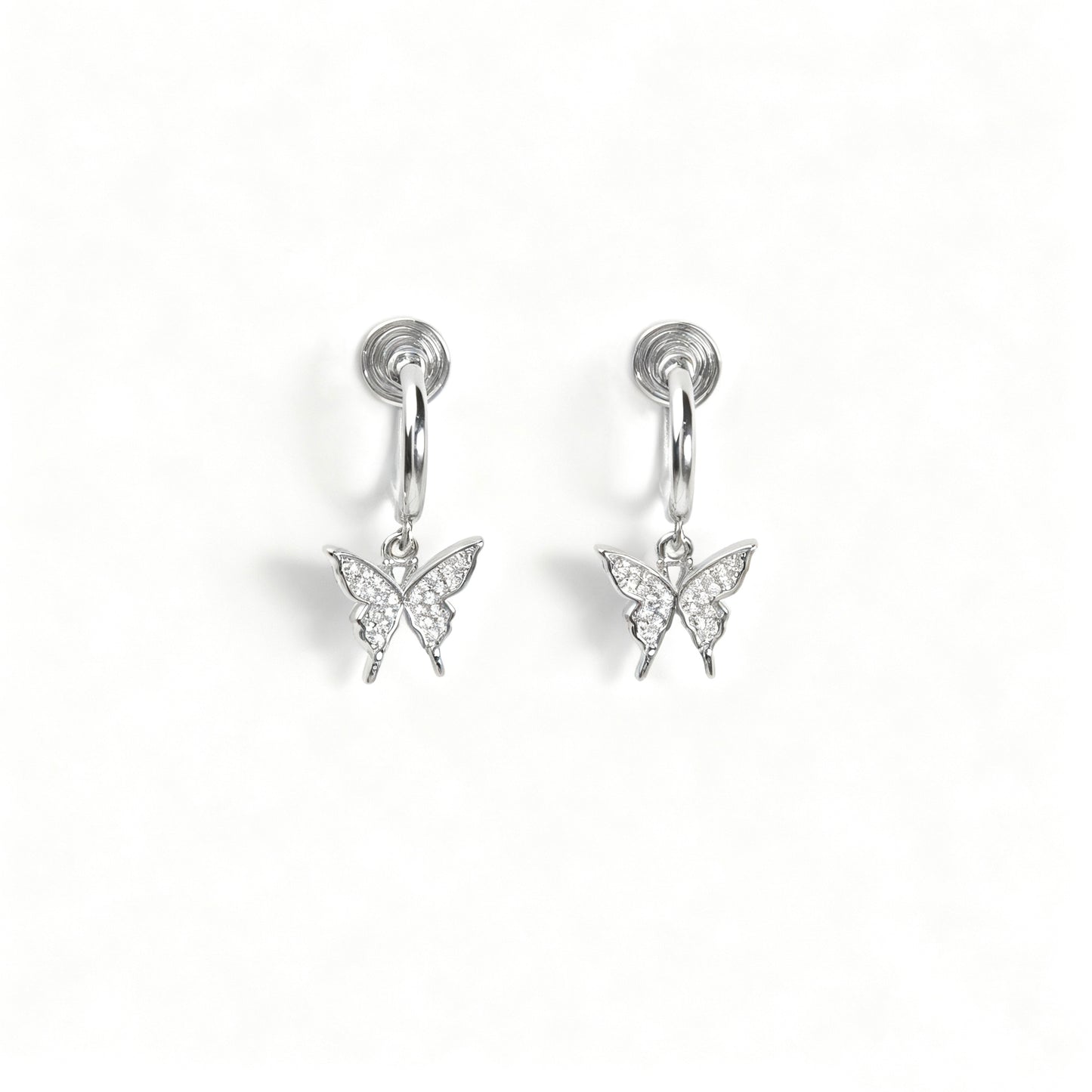 Silver Butterfly Clip-On Earrings