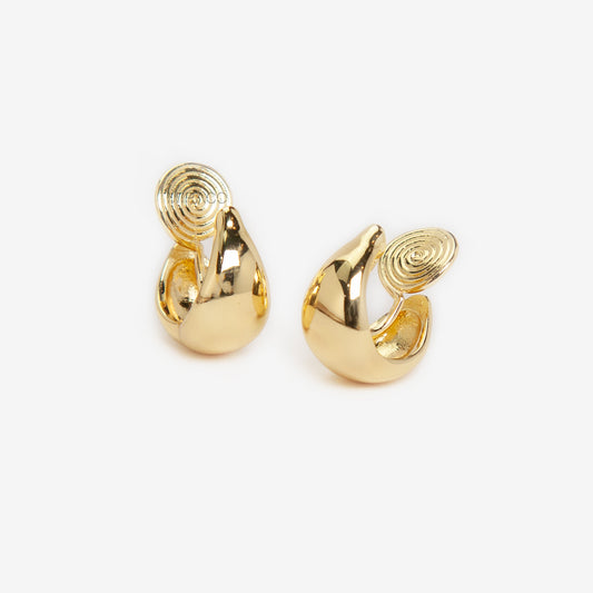 teardrop clip-on hoop earrings, dome hoop earrings silver gold, non pierced clip-on earrings, coil back teardrop earrings, gold clip-on hoops, silver dome hoops, teardrop earrings without piercing, classic everyday clip-ons