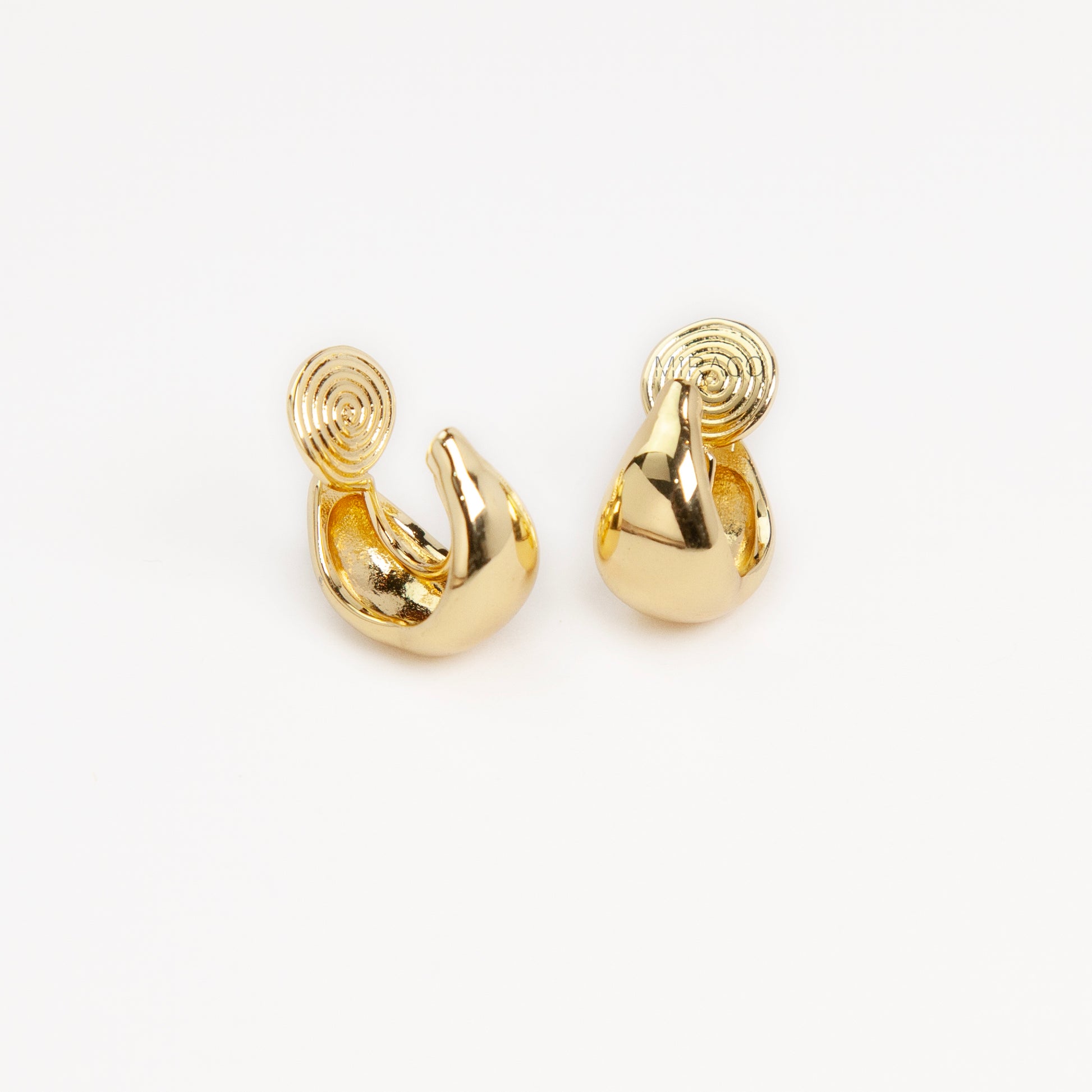 teardrop clip-on hoop earrings, dome hoop earrings silver gold, non pierced clip-on earrings, coil back teardrop earrings, gold clip-on hoops, silver dome hoops, teardrop earrings without piercing, classic everyday clip-ons