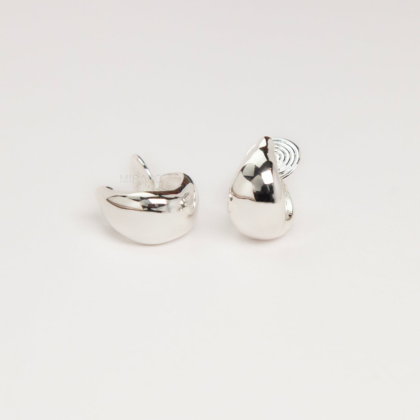 teardrop clip-on hoop earrings, dome hoop earrings silver gold, non pierced clip-on earrings, coil back teardrop earrings, gold clip-on hoops, silver dome hoops, teardrop earrings without piercing, classic everyday clip-ons