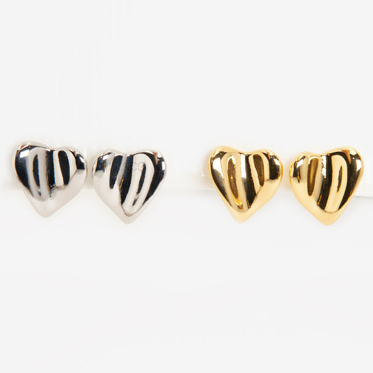 Heart Stud Clip-On Earrings – Screw Back Non-Pierced Earrings