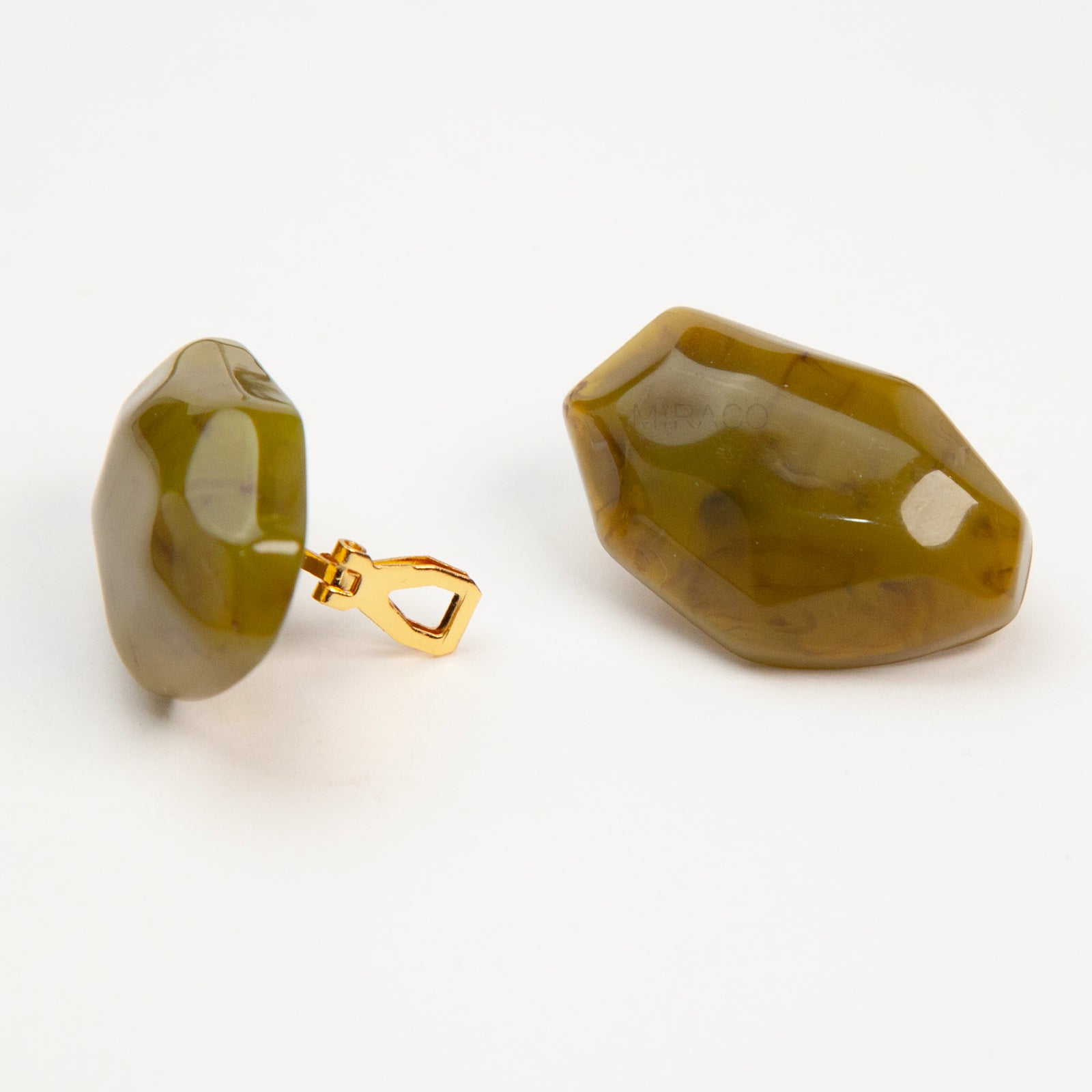 Chunky Stone Clip-On Earrings – Resin Stud Earrings