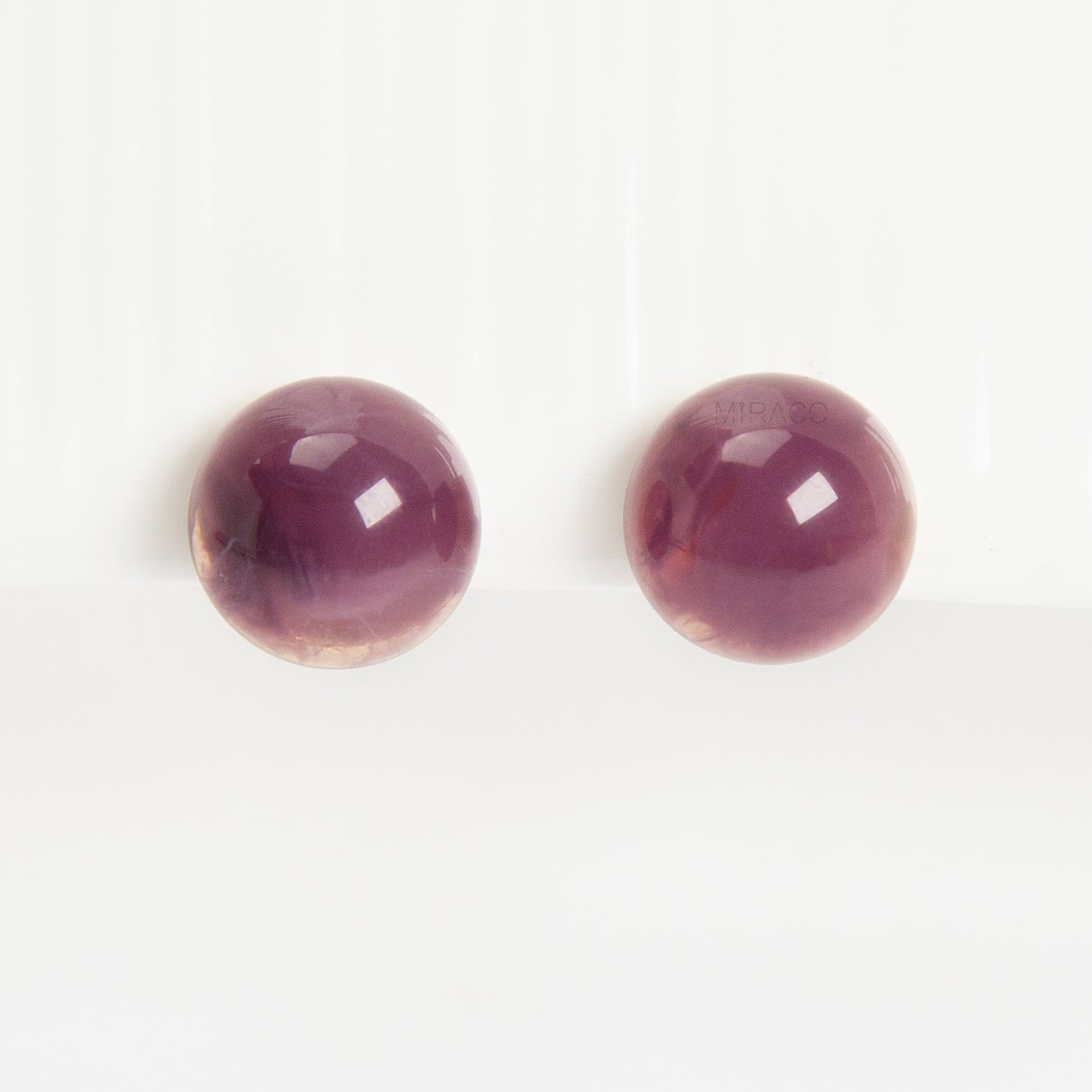 Bold Purple Resin Stud Clip-On Earrings - Coil Back, Non-Pierced
