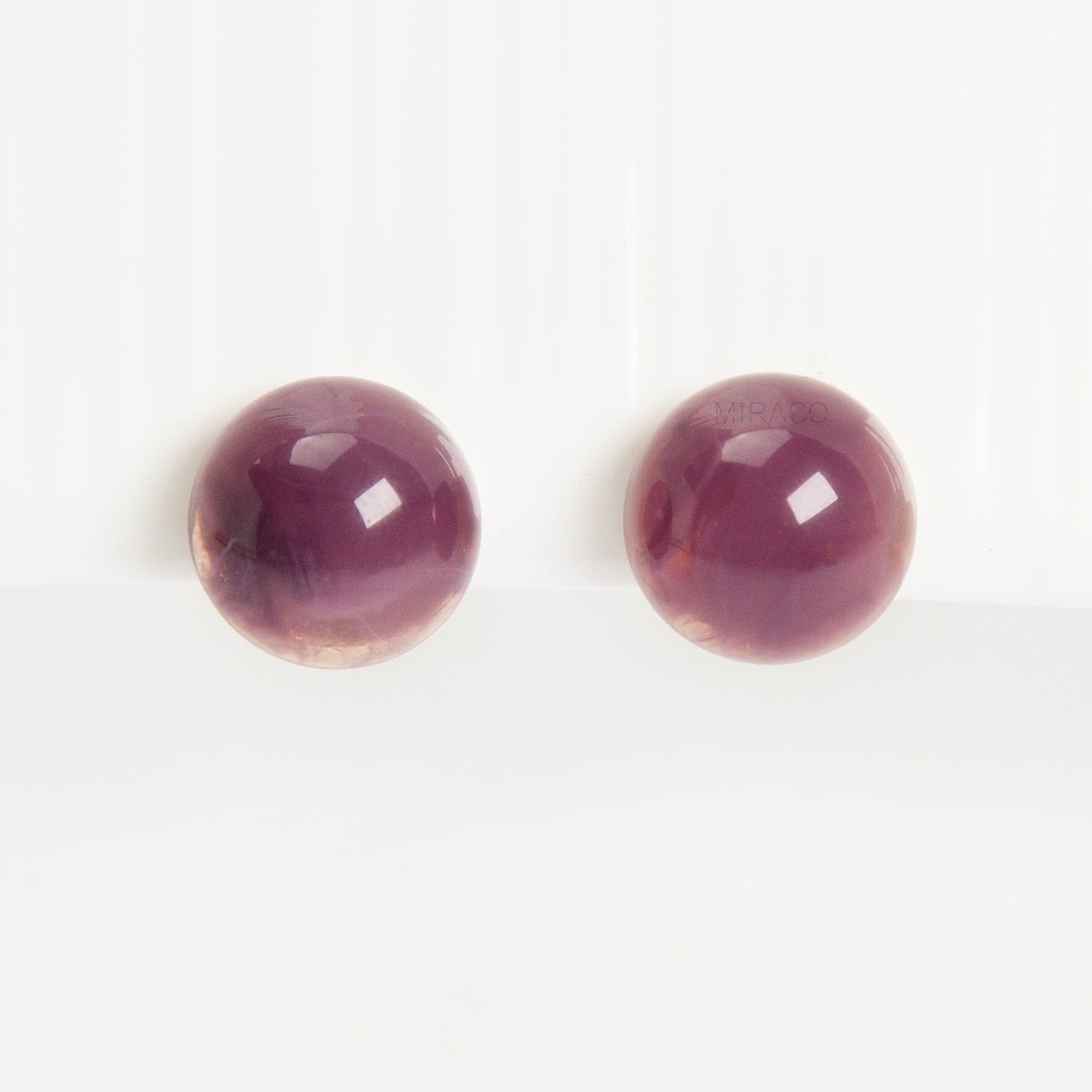 Bold Purple Resin Stud Clip-On Earrings - Coil Back, Non-Pierced