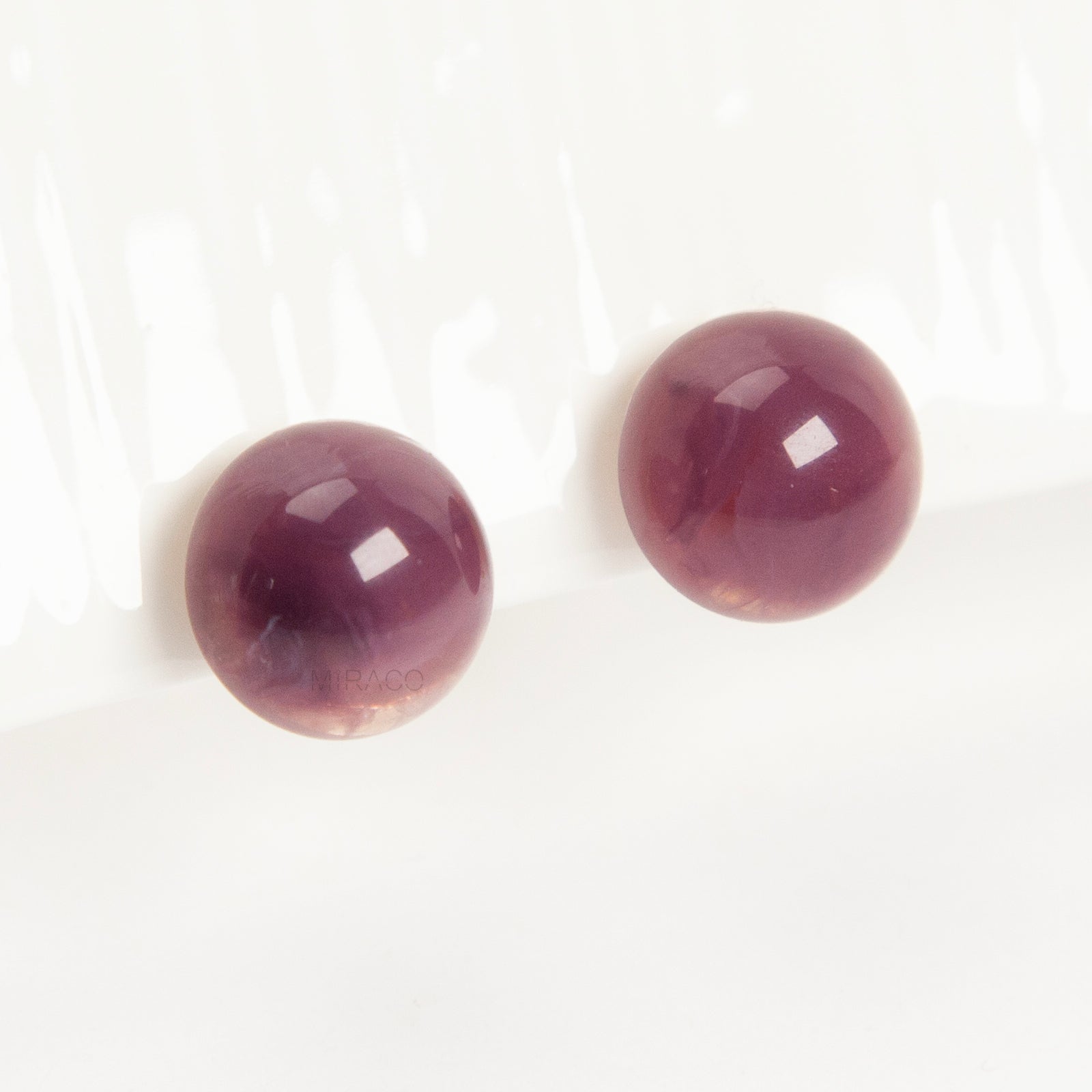 Bold Purple Resin Stud Clip-On Earrings - Coil Back, Non-Pierced