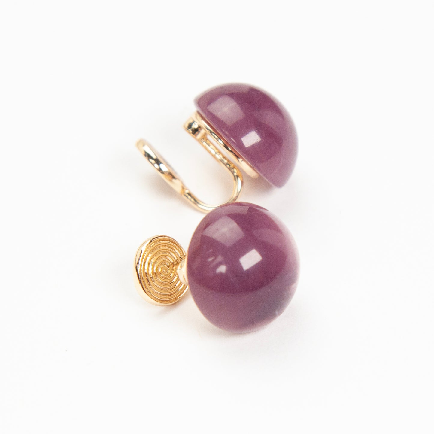 Bold Purple Resin Stud Clip-On Earrings - Coil Back, Non-Pierced