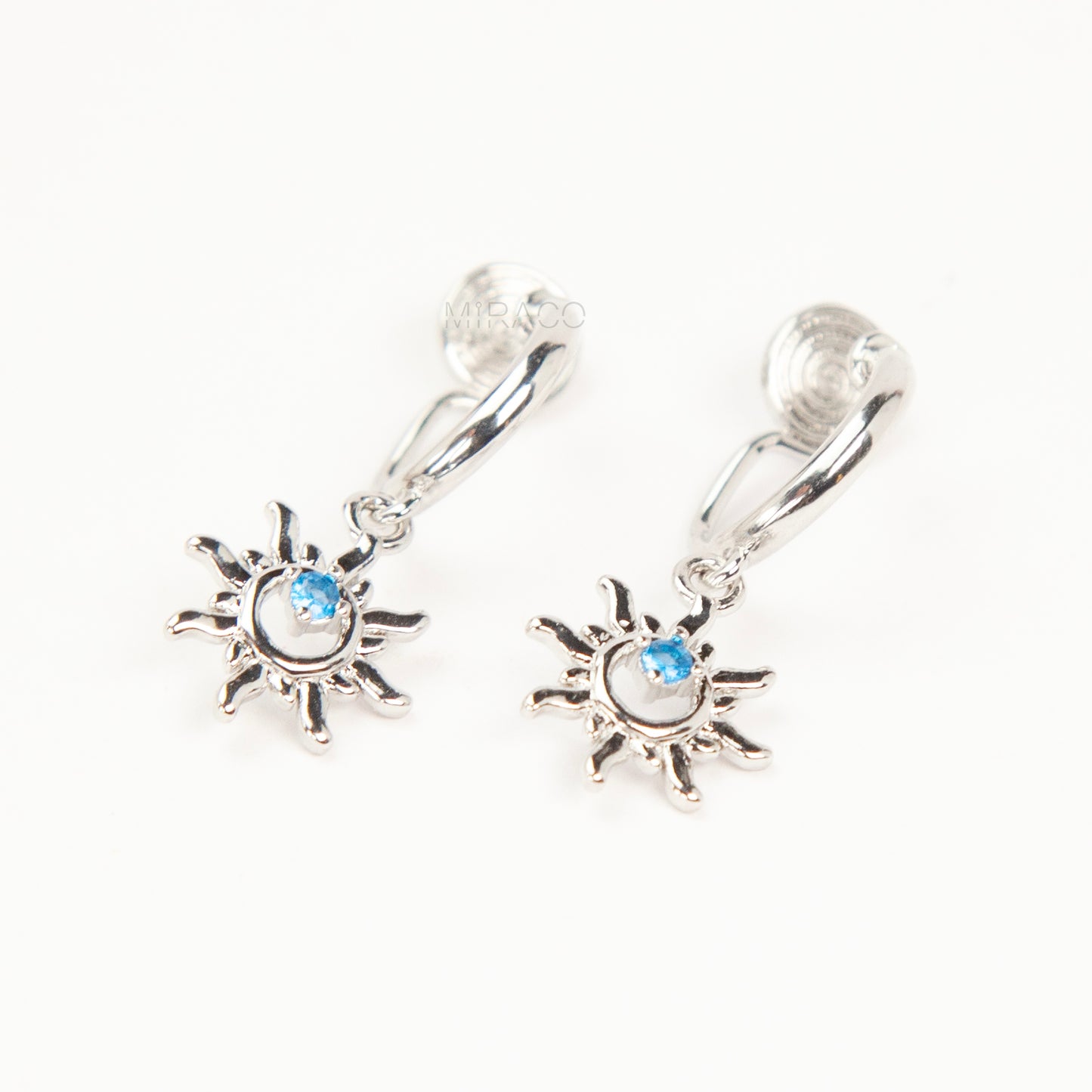 Sunburst Dangle Coil Back Clip-On Earrings for Non-Pierced Ears