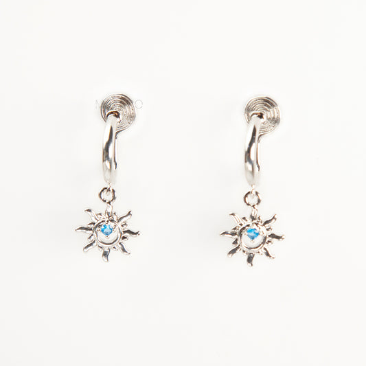 Sunburst Dangle Coil Back Clip-On Earrings for Non-Pierced Ears