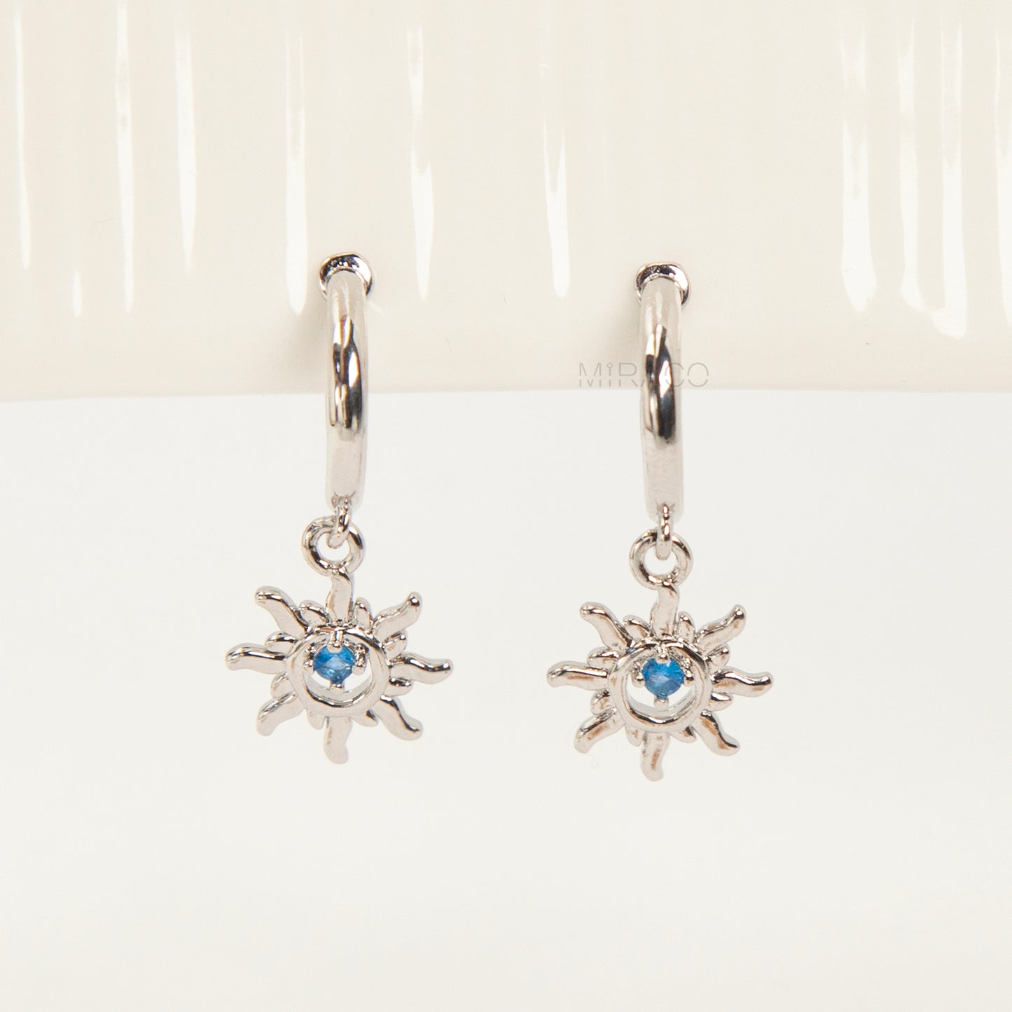 Sunburst Dangle Coil Back Clip-On Earrings for Non-Pierced Ears