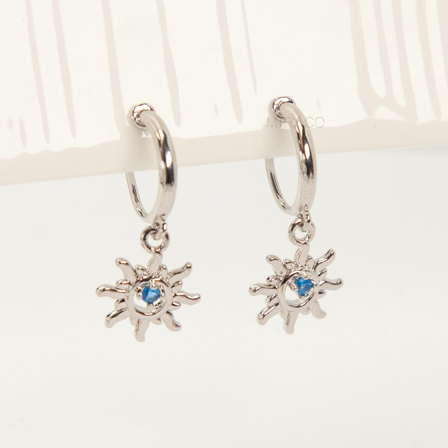 Sunburst Dangle Coil Back Clip-On Earrings for Non-Pierced Ears