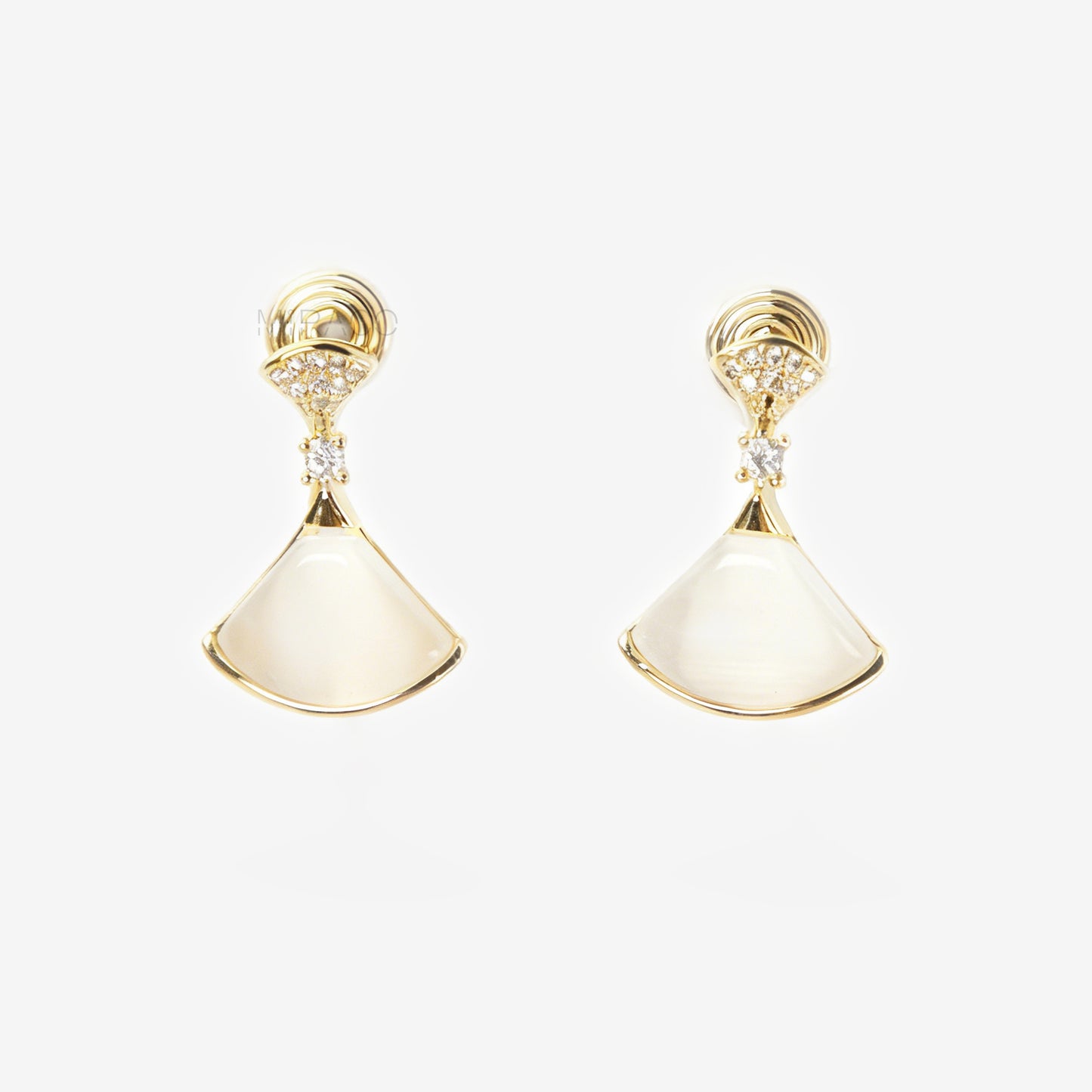 Art Deco Fan Dangle Clip-On Earrings