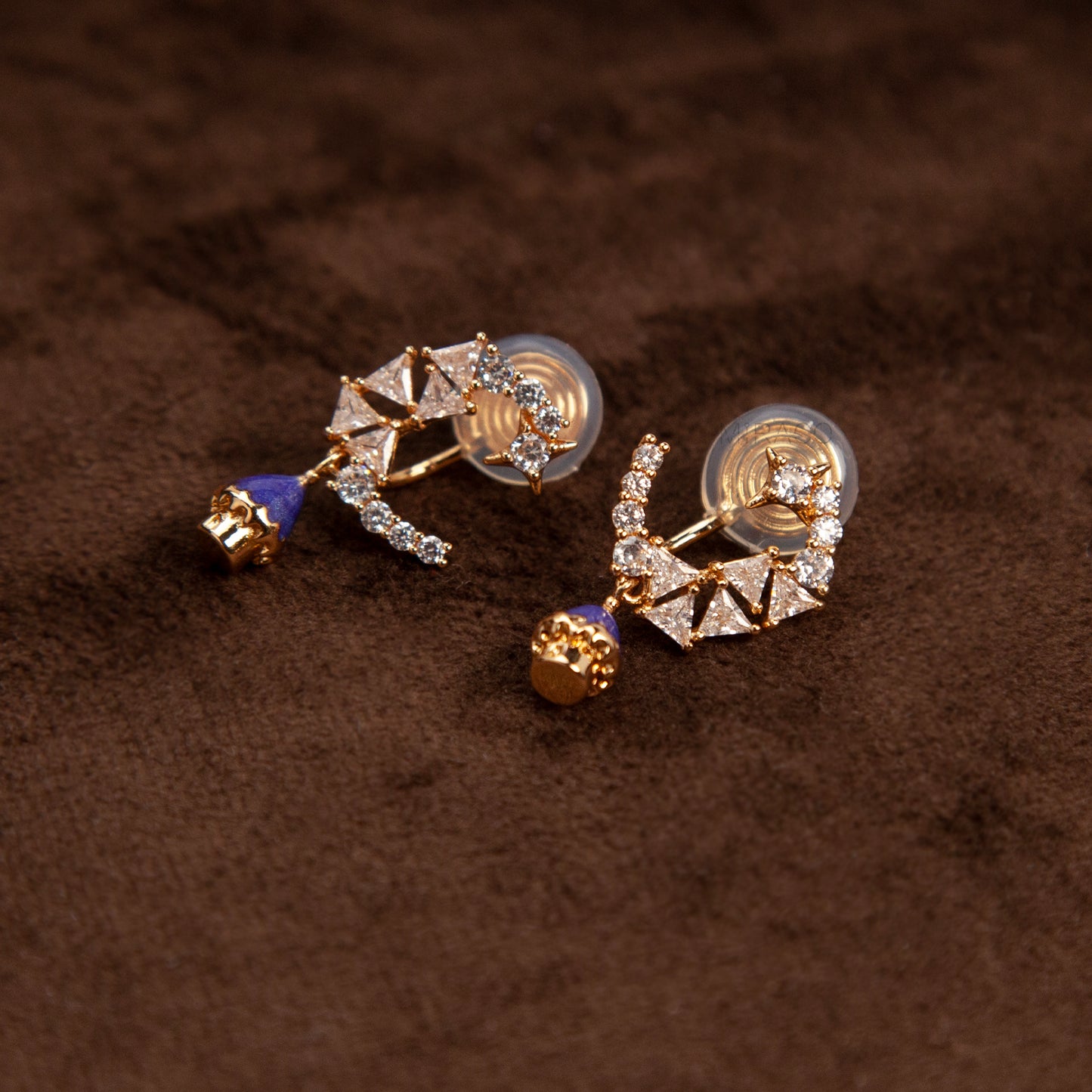 Gold Celestial Moon & Mushroom Clip-On Earrings
