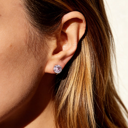 Dainty Octagon Cut Crystal Stud Clip-On Earrings