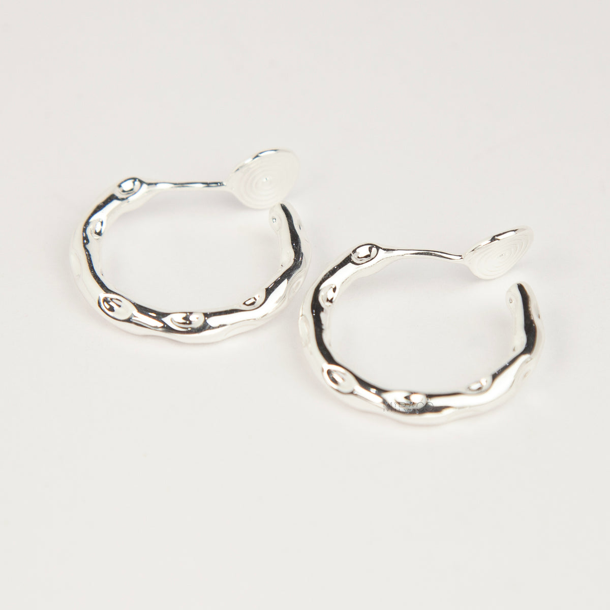 Gold or Silver Textured Hammered Hoop Clip On Earrings