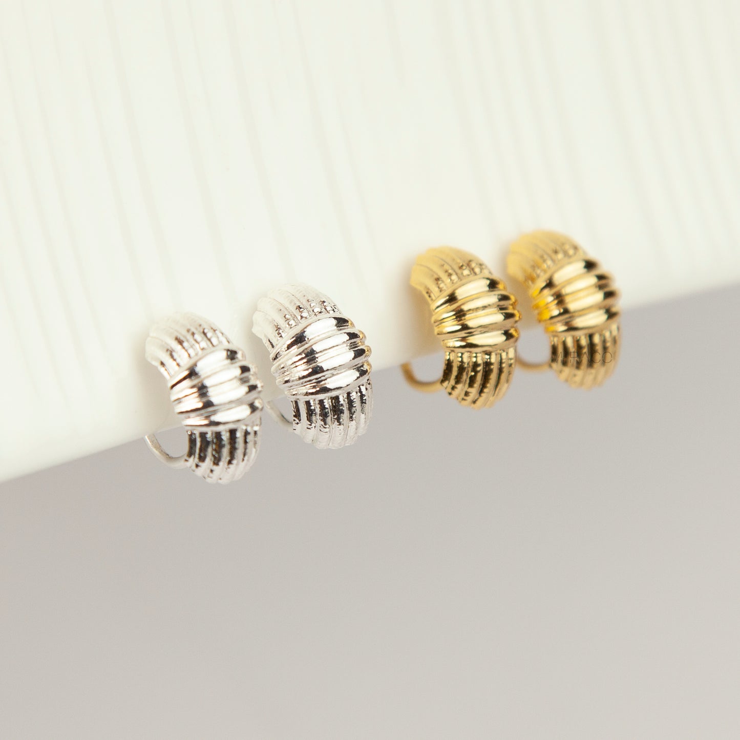 ribbed-stud-coil-back-clip-on-earrings