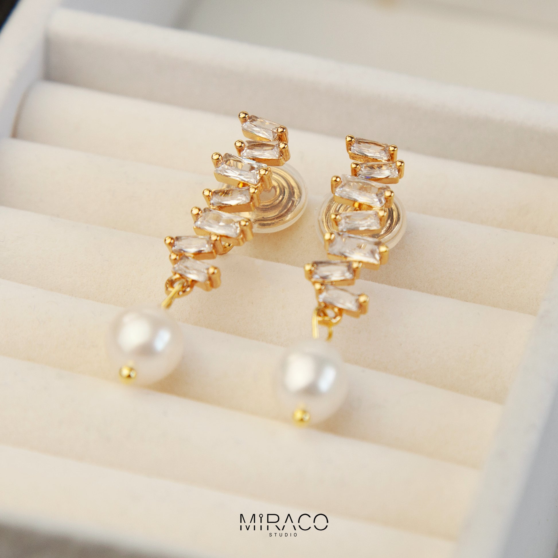 Clip On Pearls Earrings Non Pierced Crystal Cluster Drop Earrings With Freshwater Pearls