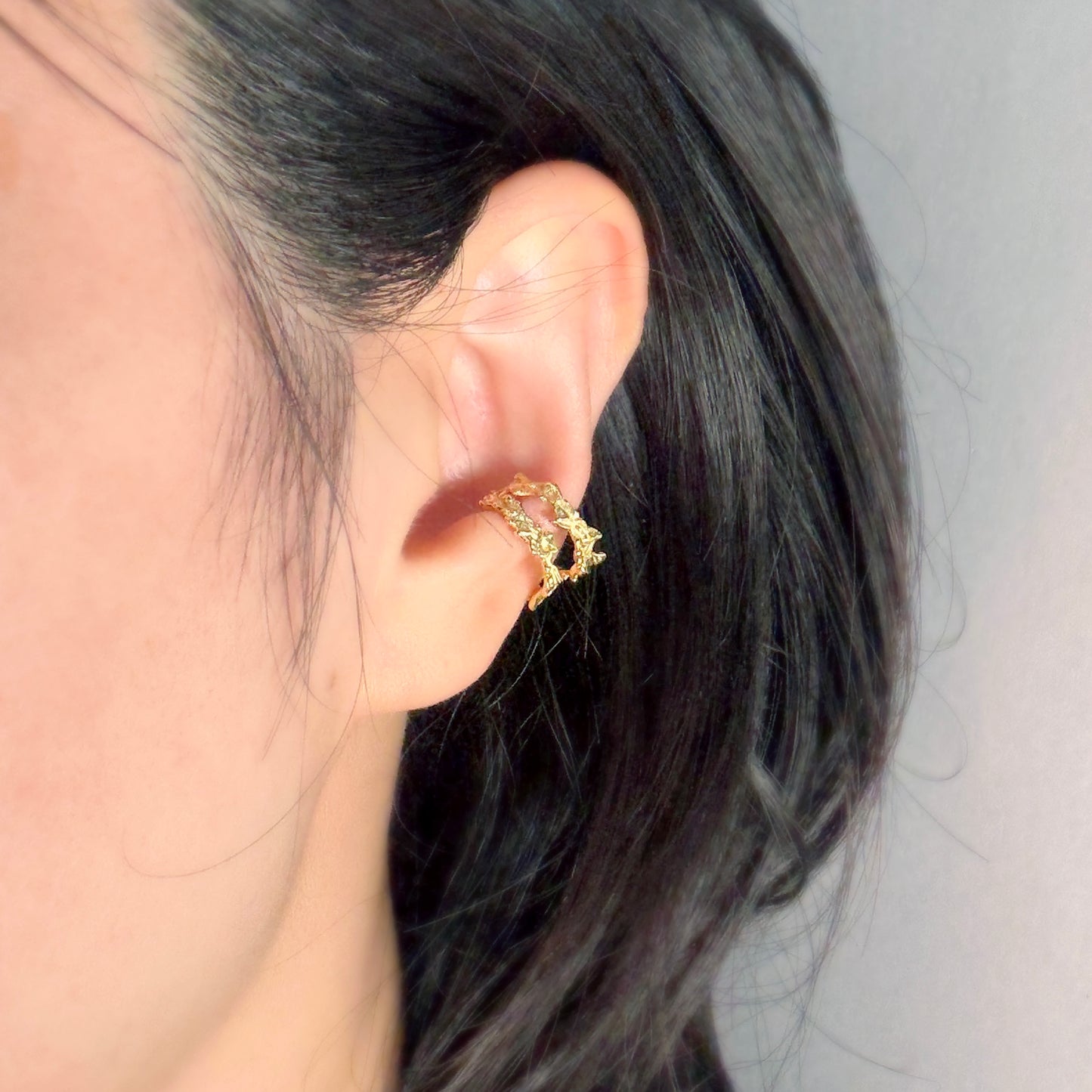 Sterling Silver Lava Ear Cuff for Non Pierced Ears