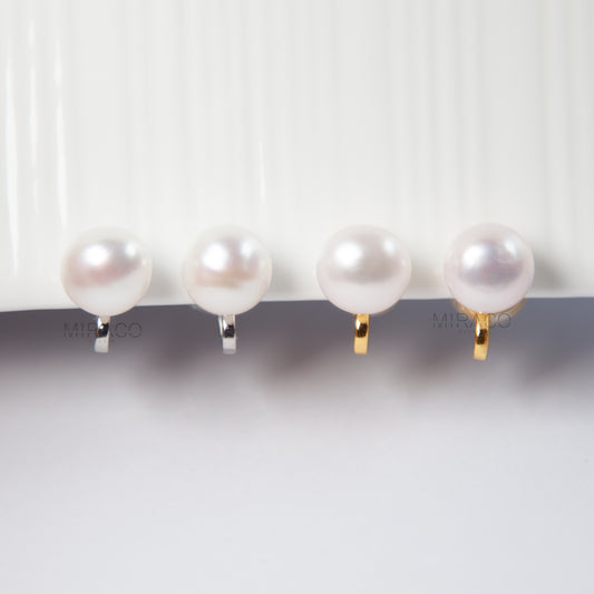 imeless Elegance with All-Day Comfort – No Piercing Needed.

These classic clip-on pearl stud earrings feature a single, lustrous white freshwater pearl (approx. 10–11mm), set on a minimalist silver or gold-tone flat coil clip. Understated and effortlessly chic, they're perfect for both everyday style and special occasions.

Designed for comfort, the flat coil back offers a secure hold while remaining gentle on non-pierced ears.