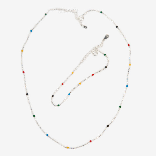 Sterling Silver Necklace and Bracelet Set – Dainty Beaded Chain Jewellery